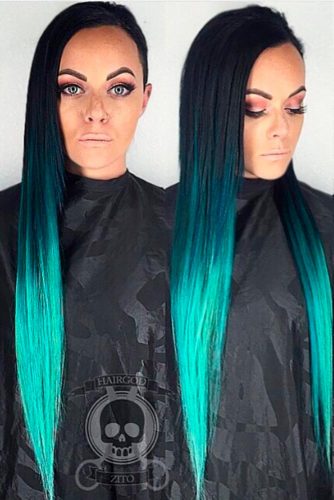 Turquoise and Raven Ombre