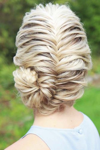 Fishtail Braided Updo Hairstyles #braids #updo