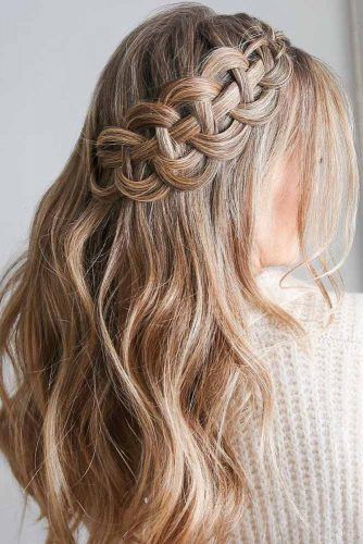 Cool Half Four Strand Braided Hairstyles #braids #halfup