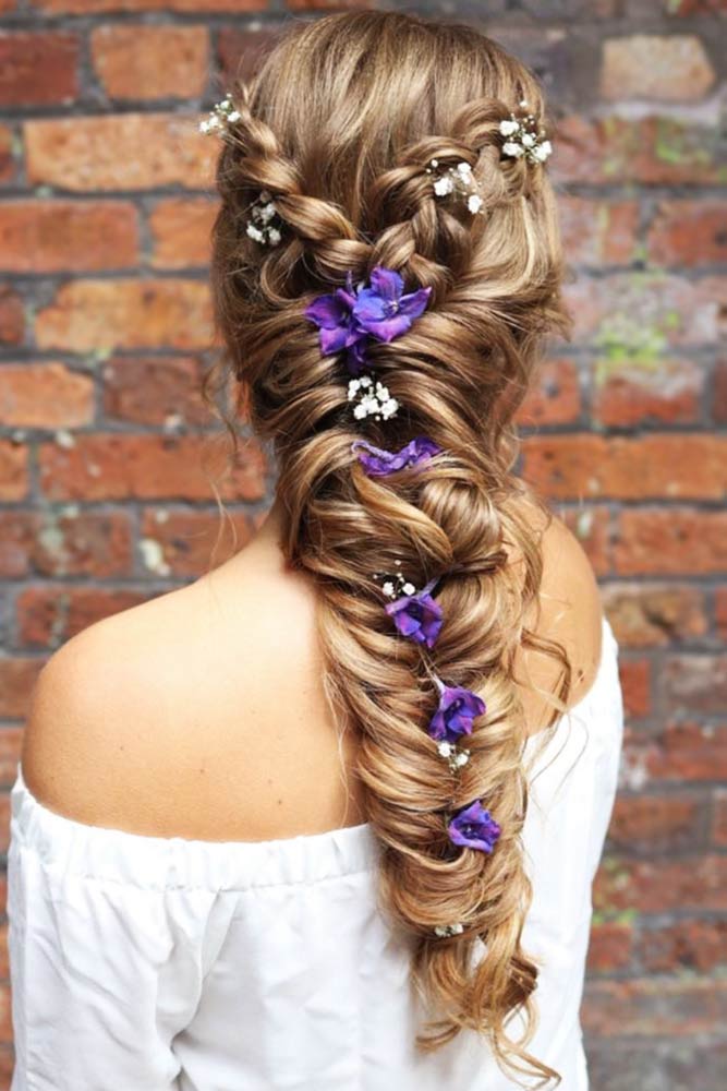 Double Braided Hairstyles With Flowers #braids #longhair