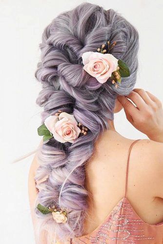Braided Topsy Tail Hairstyles With Flowers #braids #longhair