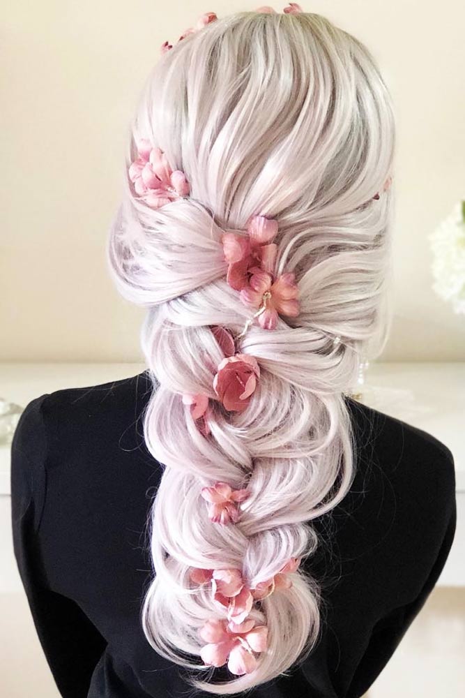 French Braided Hairstyles With Flowers #braids #longhair