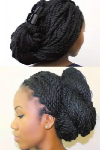 Low Bun Hairstyles with Twists 