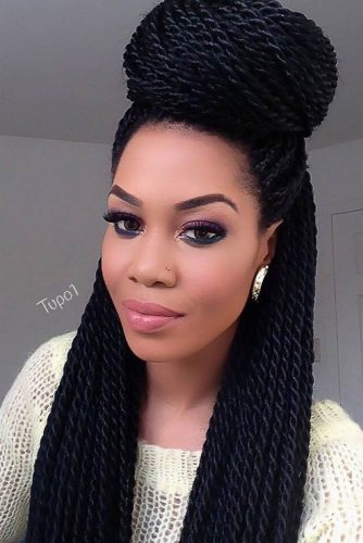 senegalese twist bun