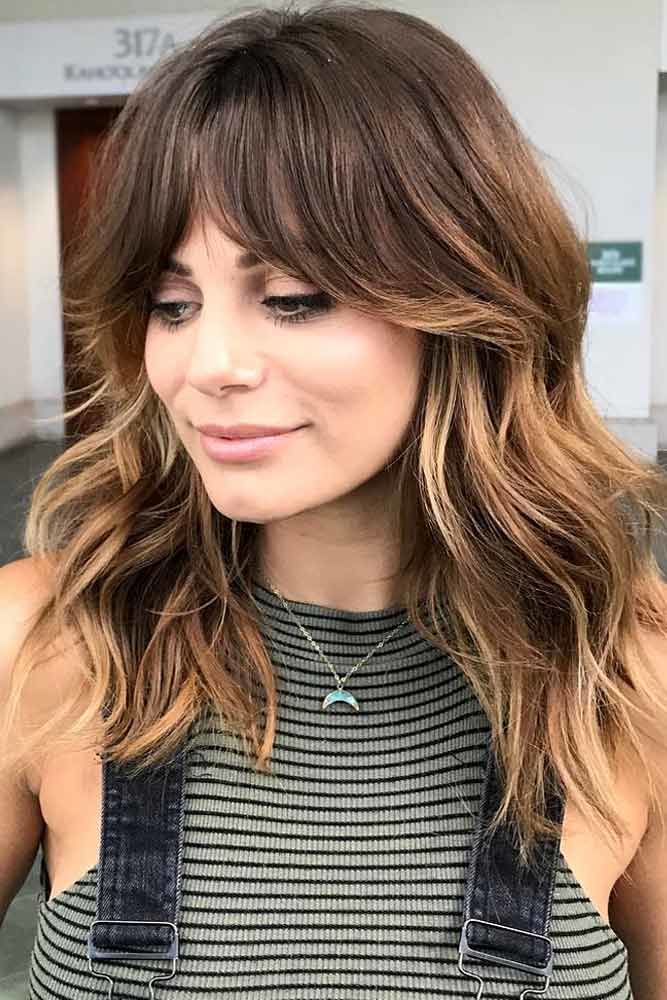 Long Layered Locks With Side Bangs Haircuts For Square Faces
