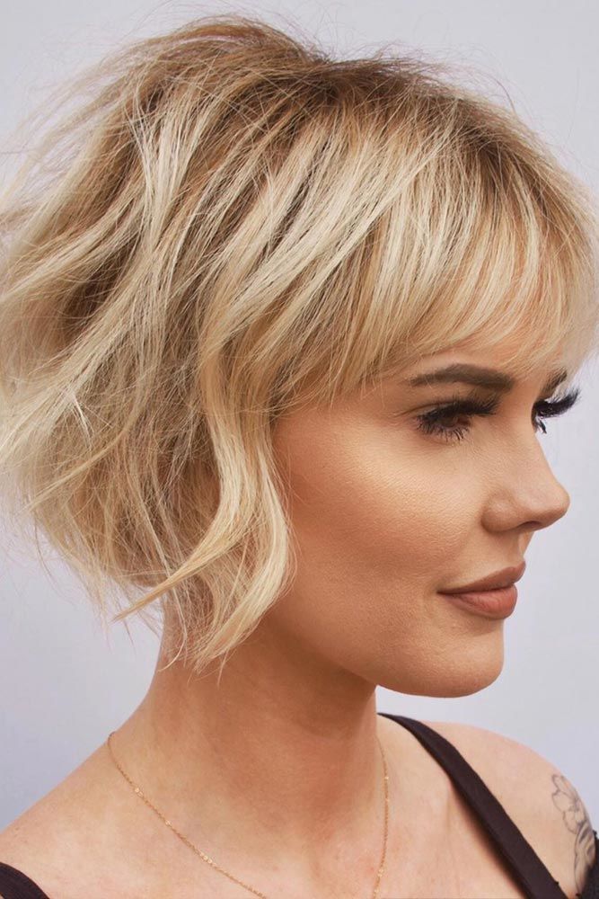 Hottest Short Haircuts Women French Bob Concave Fringe 