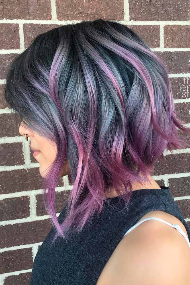 Share 83 Gray Hair With Purple Highlights Super Hot Vn 