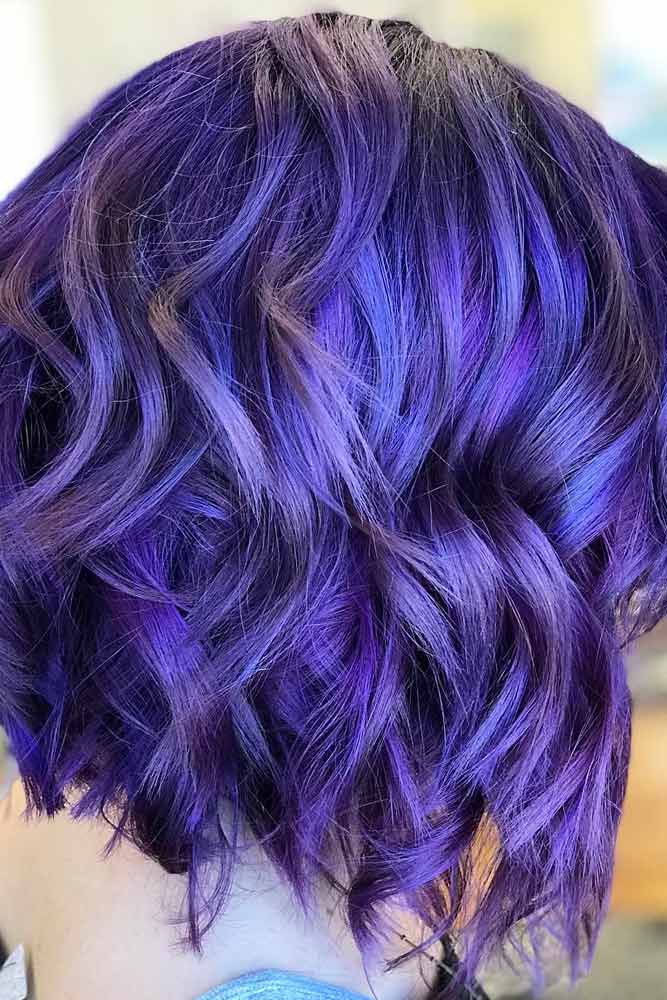 short blue and purple hair