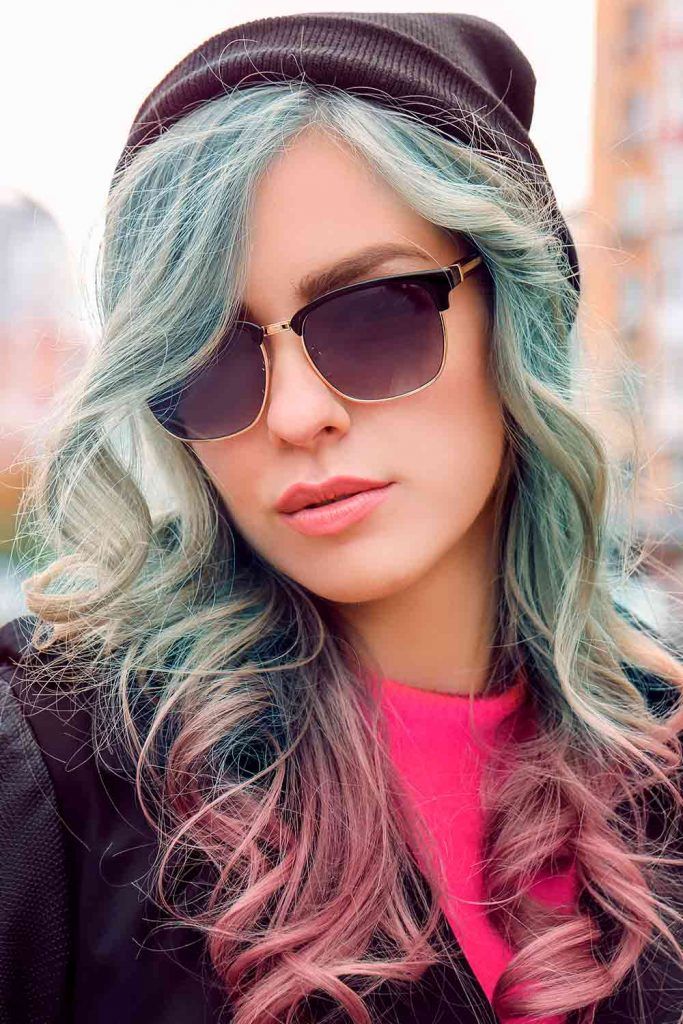 Mystic Sky Blue To Purple Hair Colors #haircolored