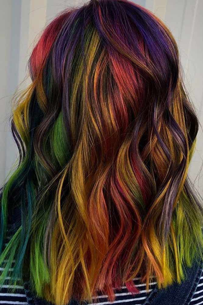 rainbow hair streaks