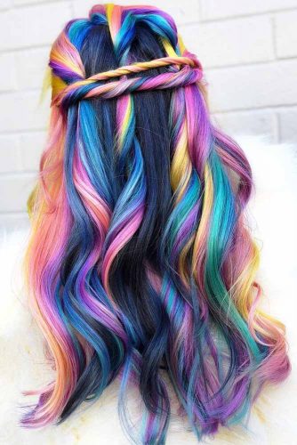 RAINBOW HAIR  IDEAS  FOR BRUNETTE GIRLS  NO  BLEACH  REQUIRED 