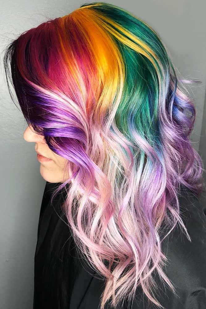 rainbow hair streaks