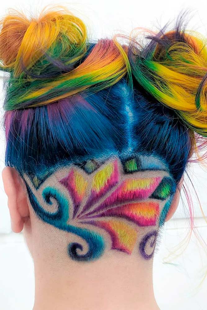 Rainbow Undercut Design