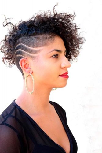 curly hair side shave female