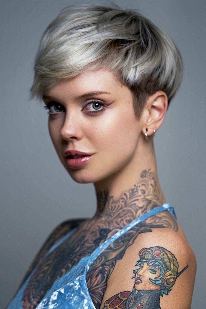 Pixie Haircut With Side Bangs #hairstyleswithbangs #bangs #typesofbangs