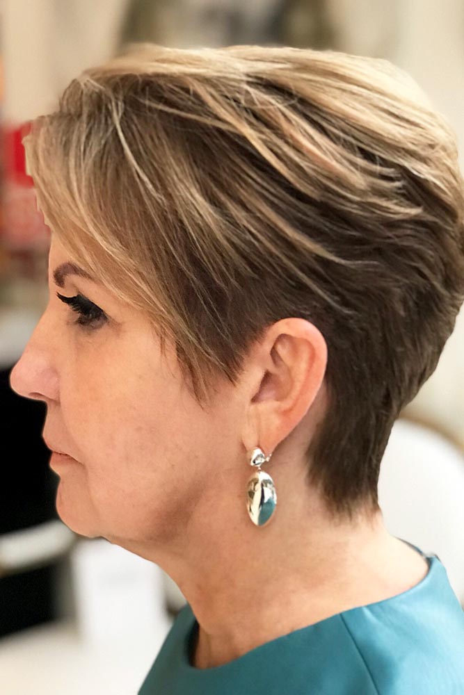 Dark Blonde Pixie Short Hairstyles For Women Over 50