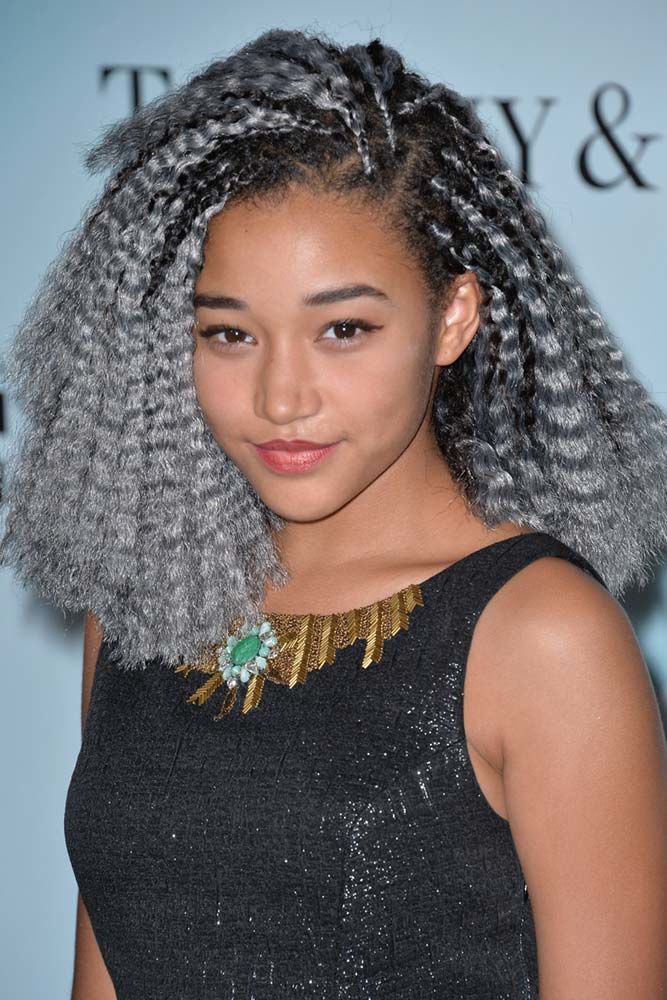 Classic Medium Box Braids With Crimped Ends