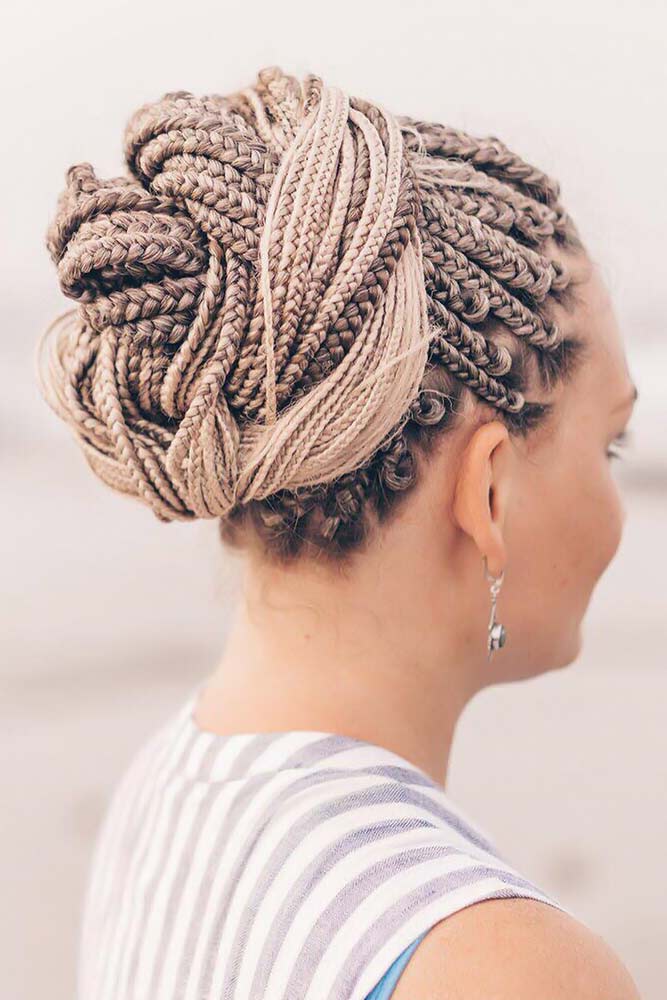 Box Braids Twisted Updo #braids #boxbraids