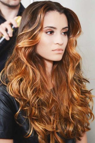 Warm Copper #balayage #brunette #redhair