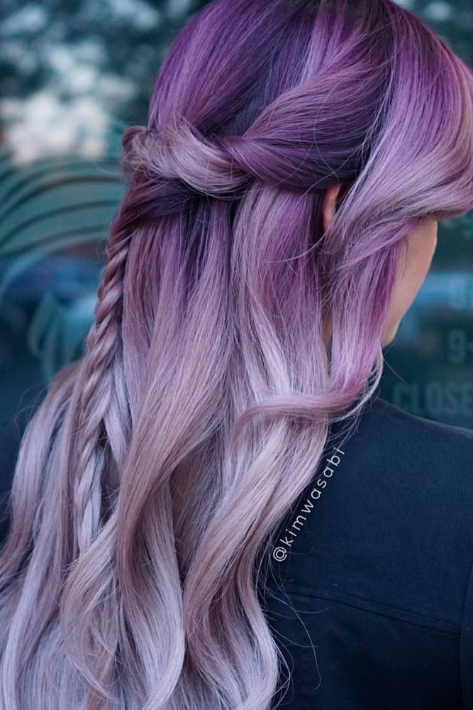 30 Inspirational Ideas To Braid Your Purple Hair