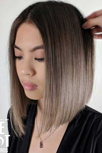 Dark Color Bob Hairstyles With Ombre #bluntbob #bobhaircut #haircuts