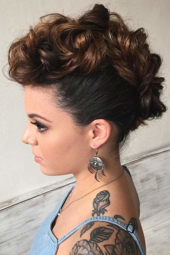 Mohawk Updos Brunette #longhair #updos