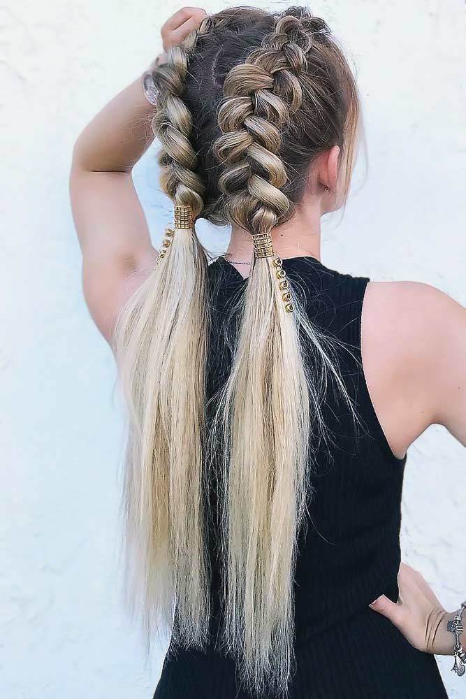 Charming Double Braided Updo For Thin Hair #updo #longhair