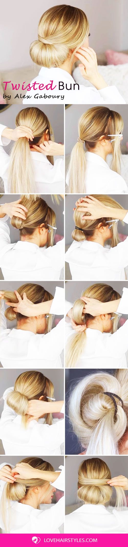 How To: Easy And Elegant Twisted Bun Hairstyle #updo #bun #hairtutorial