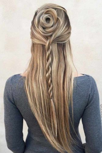 Half-Up Styles With Rope Braids