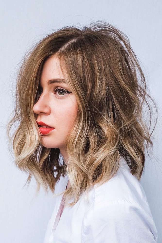 Wavy Side Parted Haircut #layeredhaircuts #layeredhair #haircuts