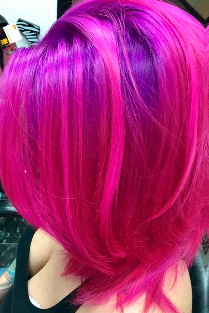 Bright Look with Magenta Hair Color picture 3