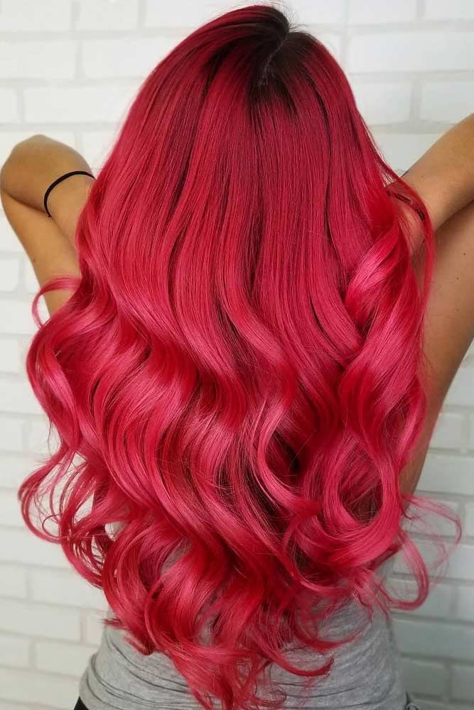 Reddish Magenta Waves #magentahair #redhair