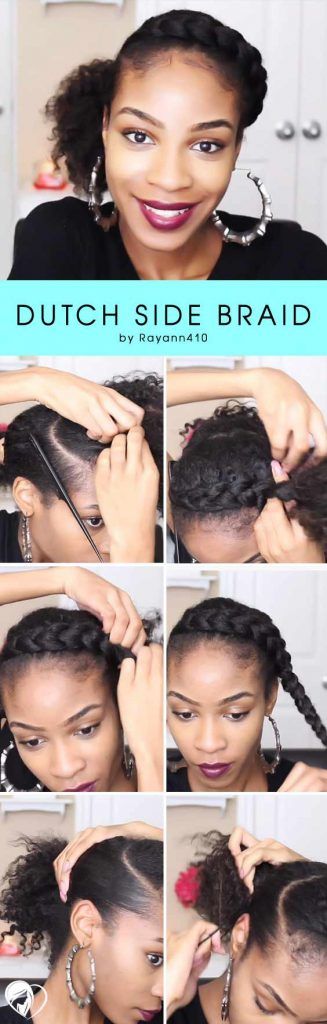 Natural Hairstyles With Side Braids #naturalhair #updo