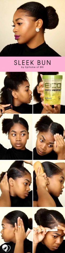 Sleek Updo For Natural Hair Tutorial #naturalhair #updo