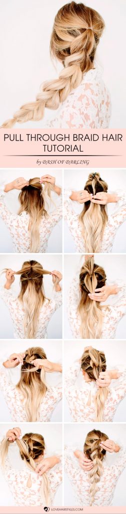 Easy Tutorial For Pull Through Braid Hairstyle