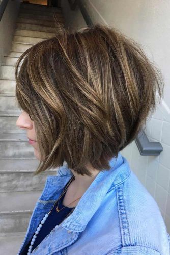 bob hair cut with colour