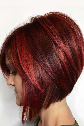 Bob apilado #pelo corto #pelo rojo #color de cabello