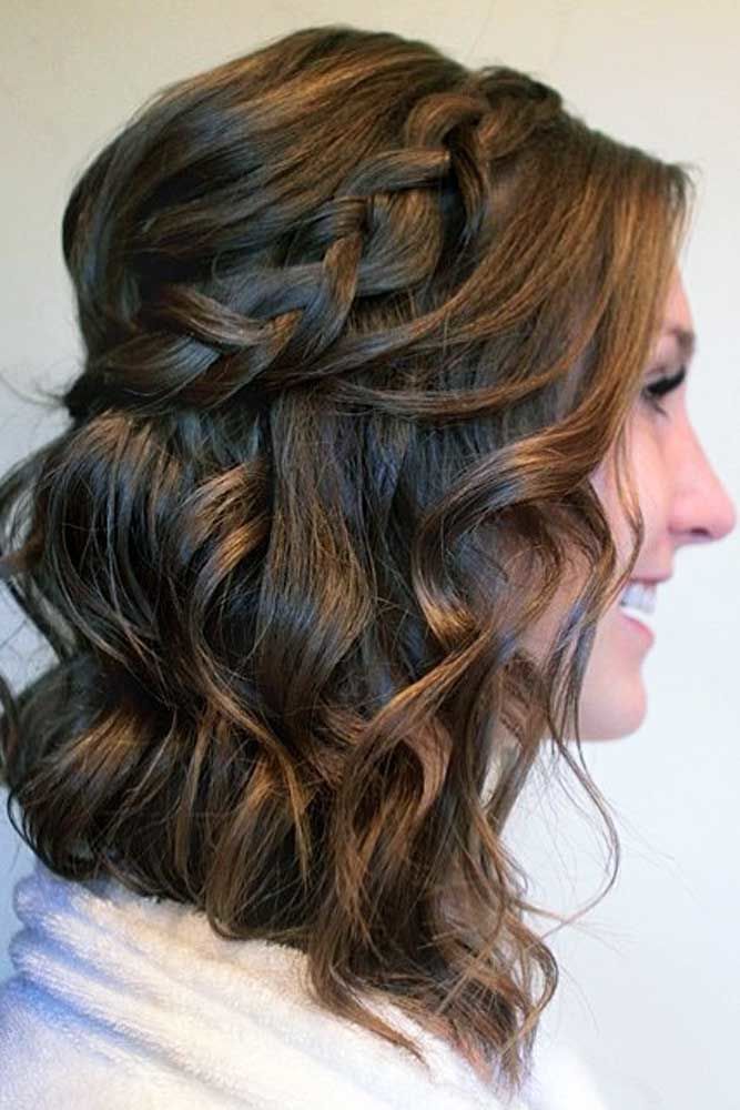 Headband Braid Half-Up Waves #mediumhair #mediumhairstyles
