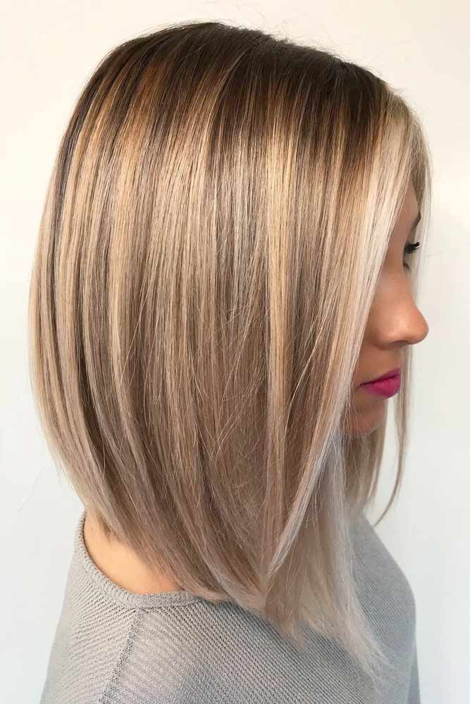 medium length blonde hair straight