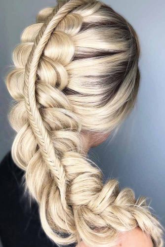 Stacked Braid Hairstyles Fishtail #braids
