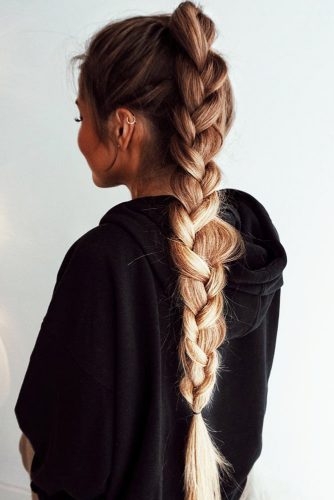 Braided Ponytails Three Strand #braids #ponytail