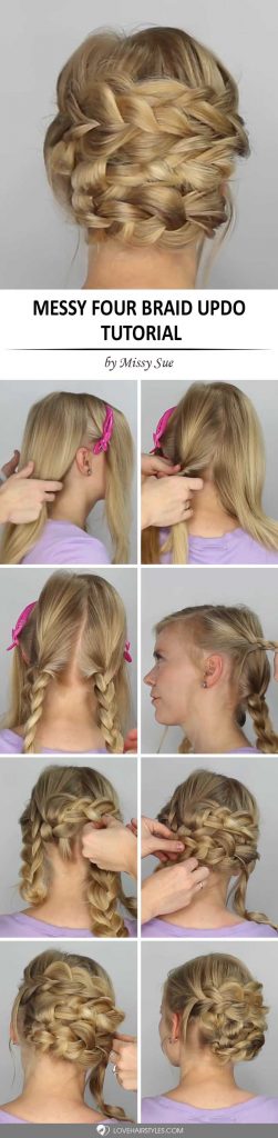 Super Easy Braided Updos Tutorial Lovehairstyles Com