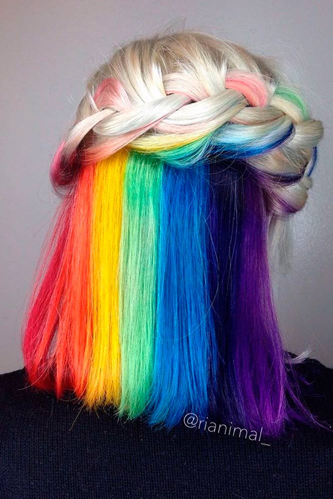 25 Mesmerizing Hidden Rainbow Hair