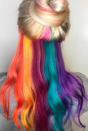 Mesmerizing Hidden Rainbow Hair - Love Hairstyles