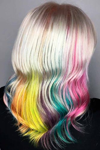 Mesmerizing Hidden Rainbow Hair - Love Hairstyles