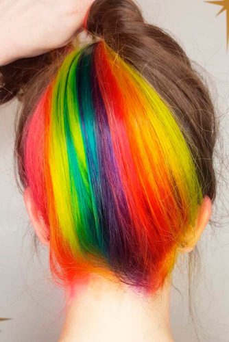 18 Mesmerizing Hidden Rainbow Hair | LoveHairStyles.com