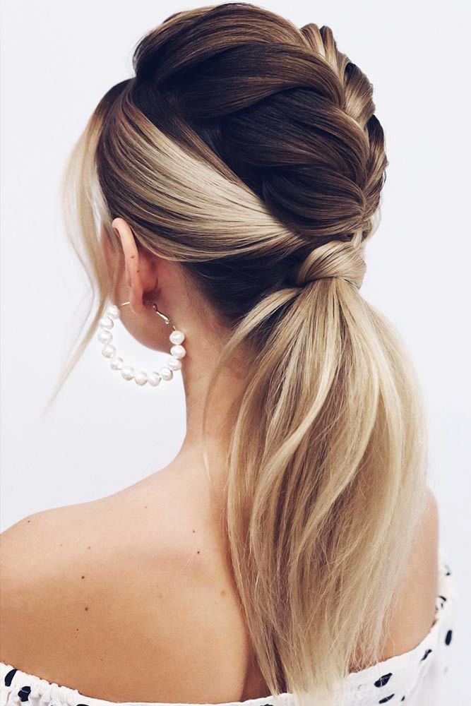 Braided Ponytail Easy Hairstyles French #springhairstyles