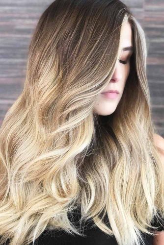 Blonde Ombre Hair with Slightly Cooler Shades Wavy #longhair #blondehair #brunette #ombre