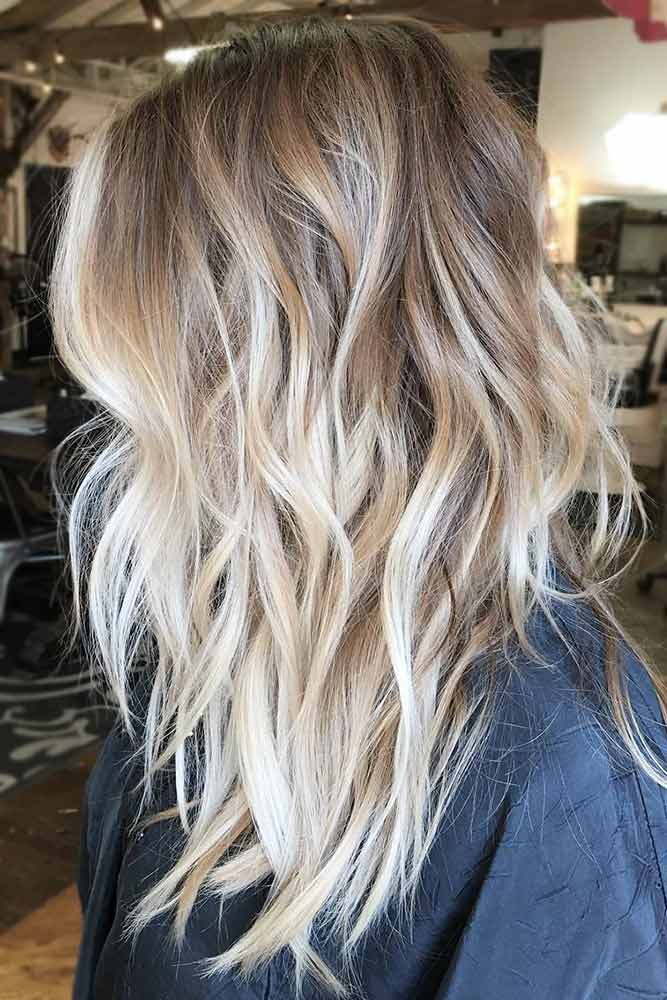 Dirty Blonde Ombre Hairstyle #blondehair #wavyhair 