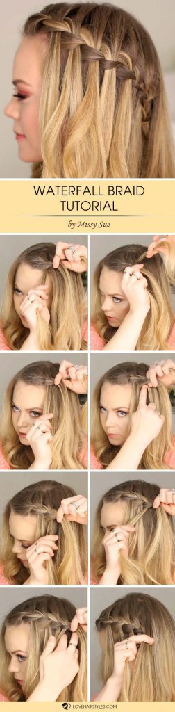 Waterfall Braid Step by Step